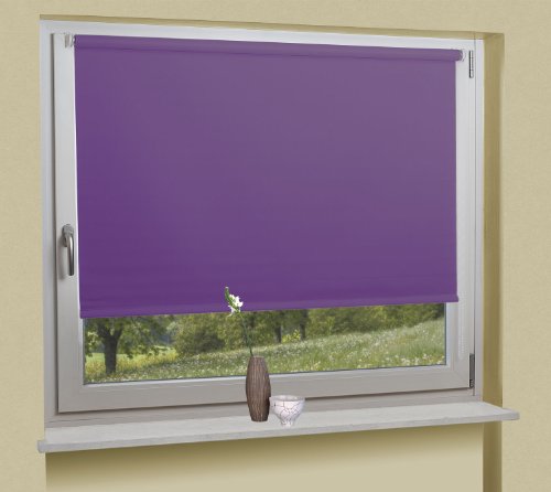 Verdunkelungsrollo Klemmfix Seitenzugrollo Klemm Rollo ohne Bohren, BxH 160x230 cm, Lila, 62000drop von Gardinenbox