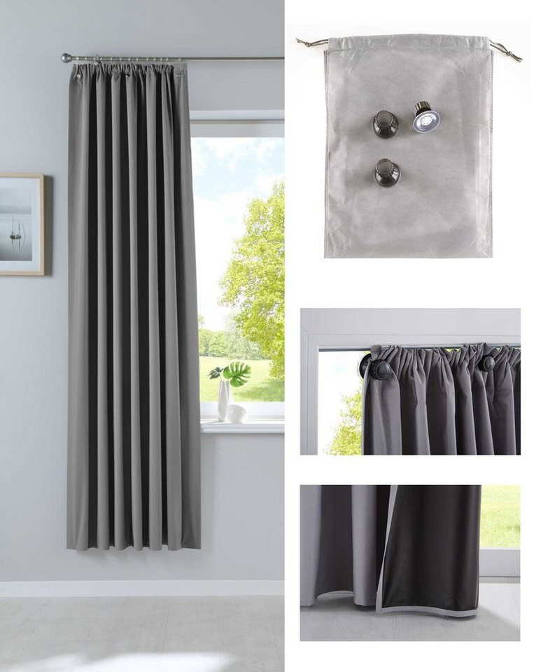 Gardinenbox Verdunkelungsvorhang (1 St), Kräuselband, verdunkelnd, Softshell, Abnehmbar Reisevorhang Vorträge Outdoor Softshell Multi Aufhängung 100 von Gardinenbox