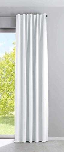Gardinenbox Verdunkelungsvorhang »Palermo Dark« Matt Blickdicht Lichtundurchlässig Verdeckte Schlaufen Kräuselband Raffhalter Fleecerücken, 100002652, 100% Polyester, Weiß, HxB 250x140 cm von Gardinenbox
