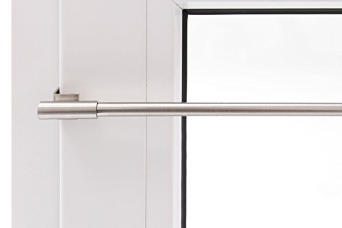 Gardinenbox Vitragestange Bistrostange Klemmstange Metall Klemmfix Zylinder klemmbar 30-50 cm Edelstahl, 135 von Gardinenbox