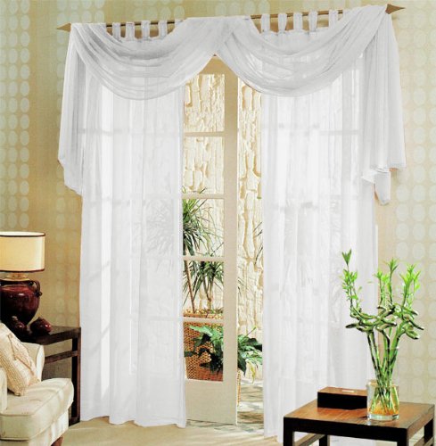 Voile komplett GARDINEN Set 3tlg., Weiß, 60999 von Gardinenbox