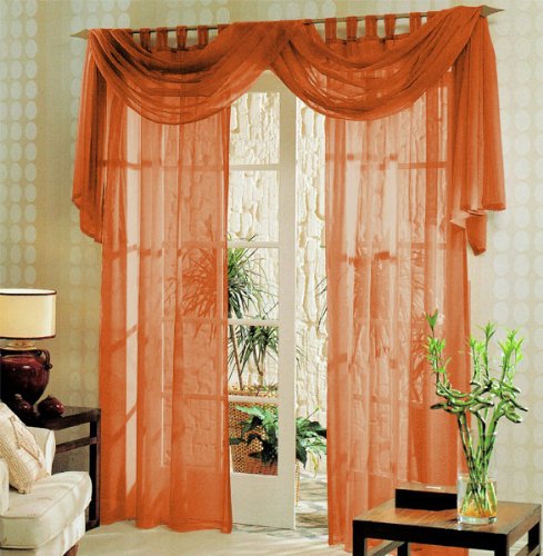 Voile komplett GARDINEN Set 3tlg., Terrakotta, 60999 von Gardinenbox