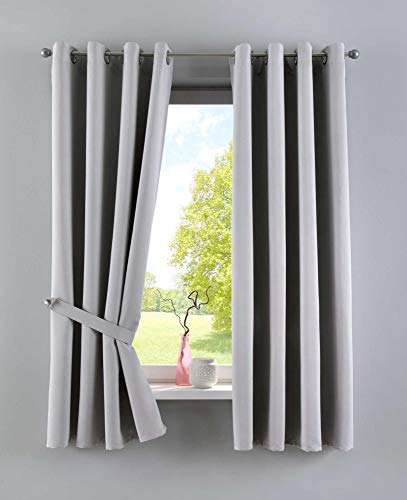 Gardinenbox Vorhänge Blickdicht »Newyork« Grau HxB 160x140 cm 2er-Pack Thermo-Gardinen Verdunkelungsvorhang Blackout Ösen schalldämmend ÖKOTEX UV-Schutz Raffhalter, 201920600-2 von Gardinenbox