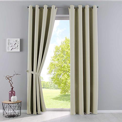 Gardinenbox Vorhänge Blickdicht »Newyork« Beige HxB 245x140 cm 2er-Pack Thermo-Gardinen Verdunkelungsvorhang Blackout Ösen schalldämmend ÖKOTEX UV-Schutz Raffhalter, 201920600-2 Gardinenbox Vorhänge Blickdicht »Newyork« Beige HxB 245x140 cm 2er-Pack Thermo-Gardinen Verdunkelungsvorhang Blackout Ösen schalldämmend ÖKOTEX UV-Schutz Raffhalter, 201920600-2 von Gardinenbox