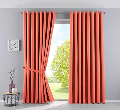 Gardinenbox Vorhänge Blickdicht »Newyork« Coralle HxB 225x295 cm 2er-Pack Thermo-Gardinen Verdunkelungsvorhang Blackout Ösen schalldämmend ÖKOTEX UV-Schutz Raffhalter, 201920600-2 Gardinenbox Vorhänge Blickdicht »Newyork« Coralle HxB 225x295 cm 2er-Pack Thermo-Gardinen Verdunkelungsvorhang Blackout Ösen schalldämmend ÖKOTEX UV-Schutz Raffhalter, 201920600-2 von Gardinenbox