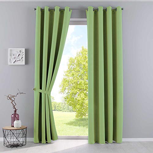 Gardinenbox Vorhänge Blickdicht »Newyork« Grün HxB 245x140 cm 2er-Pack Thermo-Gardinen Verdunkelungsvorhang Blackout Ösen schalldämmend ÖKOTEX UV-Schutz Raffhalter, 201920600-2 Gardinenbox Vorhänge Blickdicht »Newyork« Grün HxB 245x140 cm 2er-Pack Thermo-Gardinen Verdunkelungsvorhang Blackout Ösen schalldämmend ÖKOTEX UV-Schutz Raffhalter, 201920600-2 von Gardinenbox