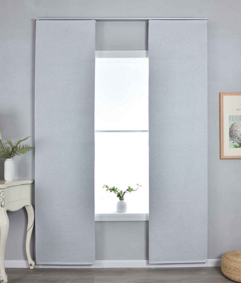 Gardinenbox Vorhang (2 St), Klettband, verdunkelnd, Blackout, Paneelwagen Blackout »München Dark« 202410P-2 von Gardinenbox