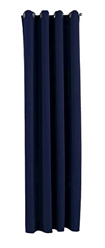 Gardinenbox Vorhang Blickdicht »Newyork« Blau HxB 225x140 cm 1er-Pack Thermo-Gardine Verdunkelungsvorhang Blackout Ösen schalldämmend ÖKOTEX UV-Schutz Raffhalter, 201920600 von Gardinenbox