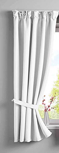 Gardinenbox Vorhang Blickdicht »Newyork« verdeckte Schlaufen Weiß HxB 160x140 cm 1er-Pack Thermo-Gardine Verdunkelungsvorhang Blackout schalldämmend ÖKOTEX Kräuselband Raffhalter, 202020610 von Gardinenbox