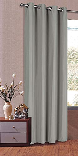 Gardinenbox Vorhang Schal Schlaufen Blickdicht Microsatin Lichtdurchlässig Kräuselband Uni Matt, Hellgrau, HxB 225x140 cm von Gardinenbox