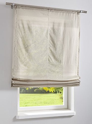 Gardinenbox.eu Raffrollo, Farbe Taupe, 1 Stück, Heine Home, Größe: ca. HxB: 140x100 cm, mit Universalband und ca. 3 cm Tunneldurchzug, Lieferung inklusive Montageanleitung und Zubehör von Gardinenbox