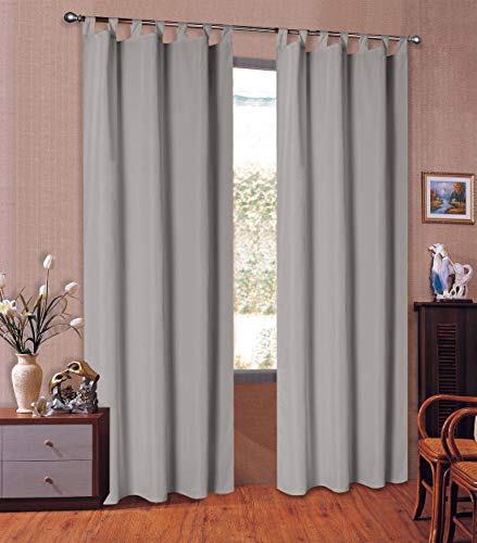 Mikrofaser Vorhang blickdichte Matte unifarbene Gardine, Grau Schlaufen, 225x140 Schal. Material aus Microsatin-Gewebe., 204000 von Gardinenbox