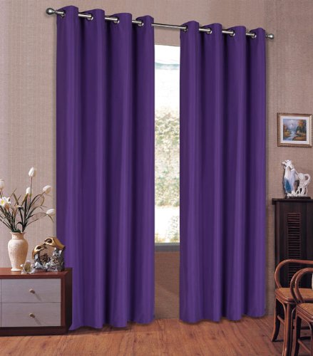 Mikrofaser Vorhang blickdichte Matte unifarbene Gardine, Lila Ösen, 175x140 Schal. Material aus Microsatin-Gewebe., 204000 von Gardinenbox