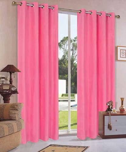 Mikrofaser Vorhang blickdichte Matte unifarbene Gardine, Pink Ösen, 245x140 Schal. Material aus Microsatin-Gewebe., 204000 von Gardinenbox