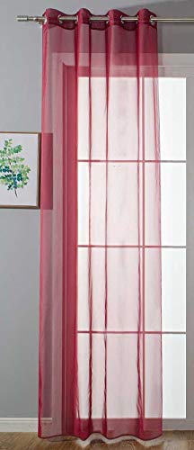 Ösenvorhang Transparent »Uni« Gardine HxB 245x140 cm Bordeaux Stores Vorhang Ösen Bleibandabschluß Wohnzimmer, 20332-cn von Gardinenbox