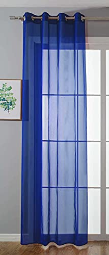 Ösenvorhang Transparent »Uni« Gardine HxB 145x140 cm Royalblau Stores Vorhang Ösen Bleibandabschluß Wohnzimmer, 20332-cn von Gardinenbox