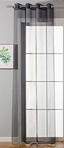 Ösenvorhang Transparent »Uni« Gardine HxB 145x140 cm Schwarz Stores Vorhang Ösen Bleibandabschluß Wohnzimmer, 20332-cn von Gardinenbox