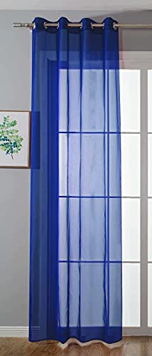 Ösenvorhang Transparent »Uni« Gardine HxB 225x140 cm Royalblau Stores Vorhang Ösen Bleibandabschluß Wohnzimmer, 20332-cn von Gardinenbox