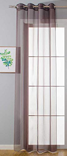 Ösenvorhang Transparent »Uni« Gardine HxB 245x140 cm Braun Stores Vorhang Ösen Bleibandabschluß Wohnzimmer, 20332-cn von Gardinenbox