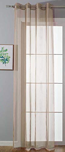 Ösenvorhang Transparent »Uni« Gardine HxB 245x140 cm Sand Stores Vorhang Ösen Bleibandabschluß Wohnzimmer, 20332-cn von Gardinenbox