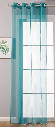 Ösenvorhang Transparent »Uni« Gardine HxB 245x140 cm Türkis Stores Vorhang Ösen Bleibandabschluß Wohnzimmer, 20332-cn Ösenvorhang Transparent »Uni« Gardine HxB 245x140 cm Türkis Stores Vorhang Ösen Bleibandabschluß Wohnzimmer, 20332-cn von Gardinenbox