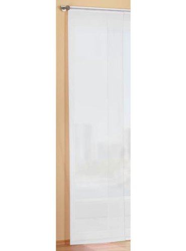 Gardinenbox Preisgünstiger Flächenvorhang Schiebegardine, transparent, unifarben, mit Zubehör, 245x60, Weiß, 85589 von Gardinenbox