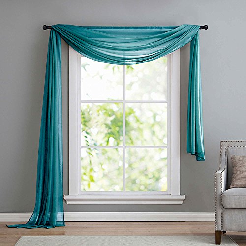 Querbehang Freihanddeko aus transparentem Voile, die ideale Ergänzung zu unseren Gardinen, 140x600, Türkis, 560 Querbehang Freihanddeko aus transparentem Voile, die ideale Ergänzung zu unseren Gardinen, 140x600, Türkis, 560 von Gardinenbox