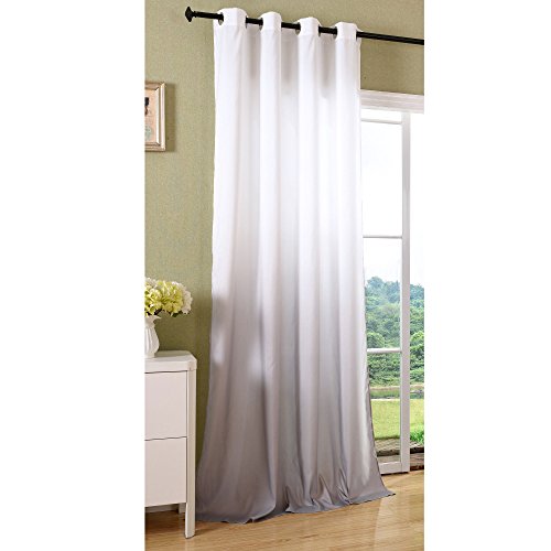 Schal Blickdicht Vorhang Ösen Gardine Microsatin Farbverlauf Microfaser, 1 Stück 245x140, Grau, 204252 von Gardinenbox