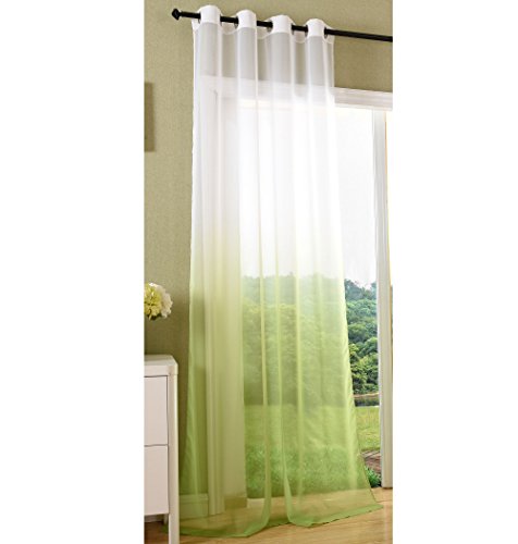 Schal transparent Farbverlauf Vorhang mit Ösen Gardine Voile, 1 Stück 245x140, Apfelgrün, 204202 von Gardinenbox