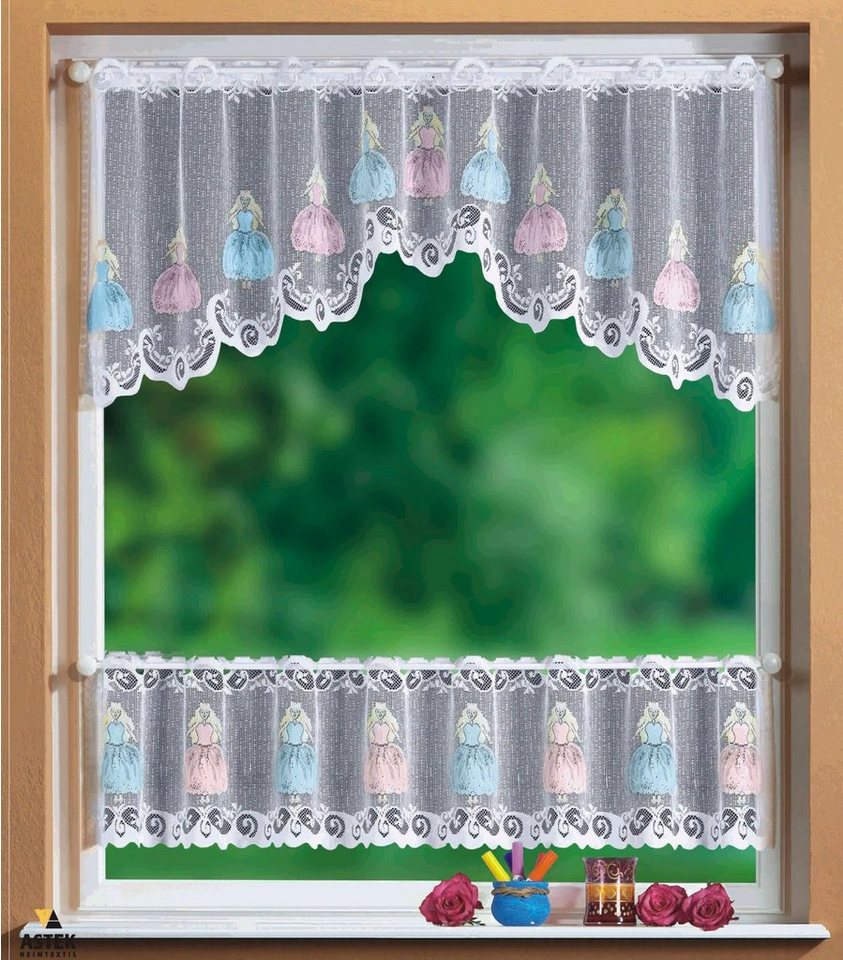 Gardinenbox Scheibengardine, Stangendurchzug (2 St), transparent, KIDS Scheibengardinen Set 2 Teilig 33520 von Gardinenbox