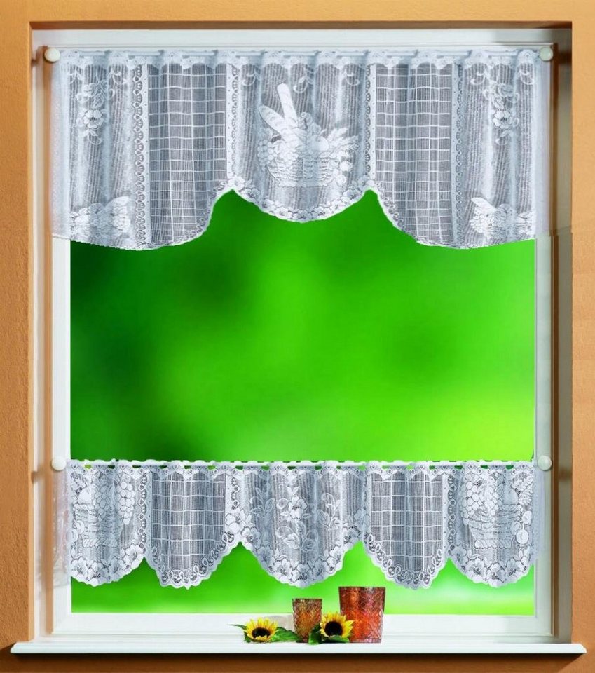 Gardinenbox Scheibengardine, Stangendurchzug (2 St), transparent, Scheibengardinen Set 2 Teilig 33500 von Gardinenbox