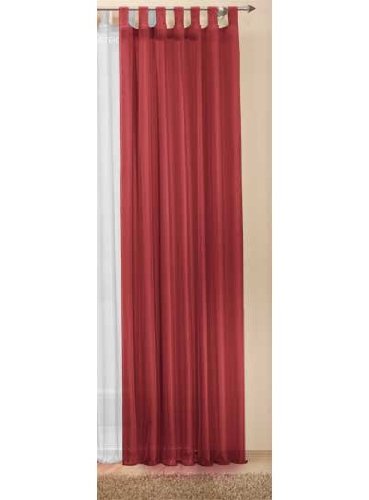 Schlaufenschal Gardine Uni transparent Voile, 225x140, Bordeaux, 61175 von Gardinenbox