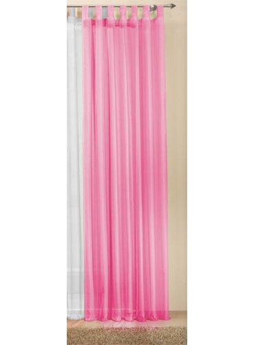 Transparente einfarbige Gardine aus Voile, viele attraktive Farbe, 245x140, Rosa, 61000 von Gardinenbox