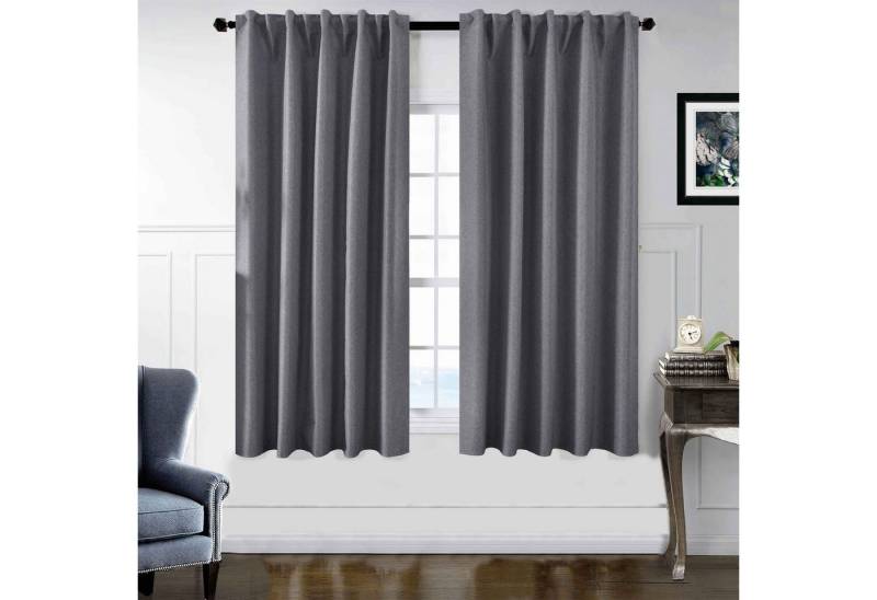 Gardinenbox Verdunkelungsvorhang (2 St), Multifunktionsband, verdunkelnd, Polyester Viscose, Multibandaufhängung 100% Verdunkelung 2023600-2 von Gardinenbox