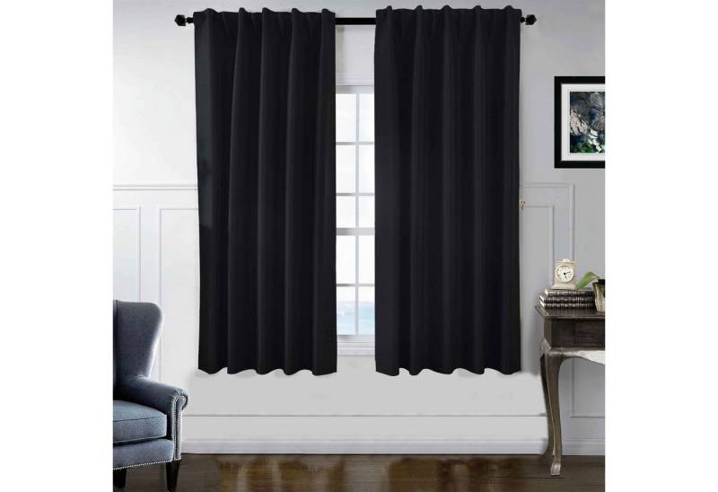 Gardinenbox Verdunkelungsvorhang (2 St), Multifunktionsband, verdunkelnd, Polyester Viscose, Multibandaufhängung 100% Verdunkelung 2023600-2 von Gardinenbox