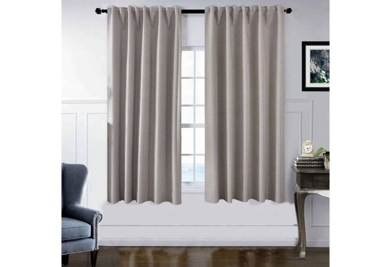 Gardinenbox Verdunkelungsvorhang (2 St), Multifunktionsband, verdunkelnd, Polyester Viscose, Multibandaufhängung 100% Verdunkelung 2023600-2 von Gardinenbox