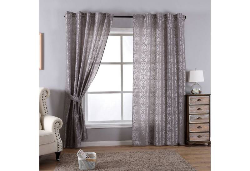 Gardinenbox Vorhang (2 St), verdecketeSchlaufen, blickdicht, Flockfasern, Wildseide Optik blickdicht Flockfasern Deko gemustert 20200-20210 von Gardinenbox