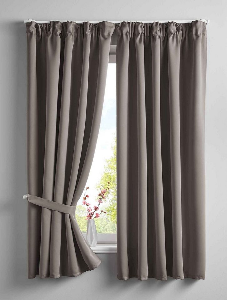 Gardinenbox Vorhang (2 St), verdecketeSchlaufen, verdunkelnd, Blickdicht »NewYork« Thermo-Gardine Blackout Kräuselband Raffhalter 20 von Gardinenbox