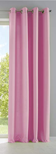 Vorhang Blickdicht Gardine Matt Lichtdurchlässig »Palermo« mit Ösen und Raffhalter Dekoschal HxB 245x140 cm Rosa, 10000265 von Gardinenbox