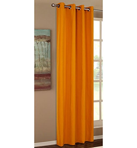 Vorhang Blickdicht Schal, Matte unifarbene Gardine mit Ösen. Material aus Microsatin Micofaser-Gewebe., 175x140, Orange, 20405 von Gardinenbox
