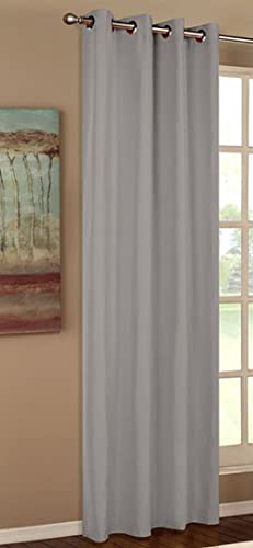 Vorhang Blickdicht Schal, Matte unifarbene Gardine mit Ösen. Material aus Microsatin Micofaser-Gewebe. 245x140, Grau, 20405 von Gardinenbox