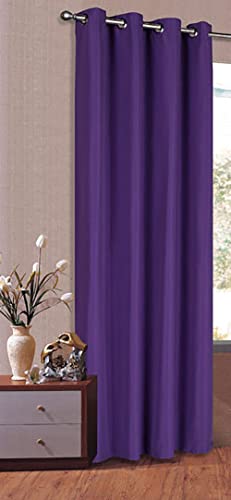 Vorhang Blickdicht Schal, Matte unifarbene Gardine mit Ösen. Material aus Microsatin Micofaser-Gewebe. 245x140, Lila, 20405 von Gardinenbox