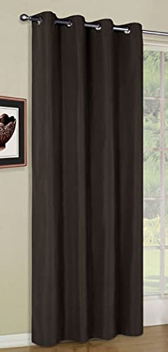 Vorhang Blickdicht Schal mit Ösen aus Microsatin, matt, 245x140, Braun von Gardinenbox