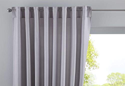 Vorhang Verdeckte Schlaufen Cationic »JENA« HxB 250x140 cm Silber Blickdicht Leinen Optik Gardine Meliert Gardinenband mit Raffhalter, 2019037 von Gardinenbox
