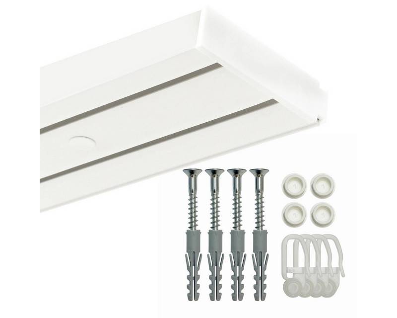 Gardineum Gardinenschiene Gardineum 2-lfg. Kunststoffschiene mit Zubehör, ab 2 m mittig geteilt, 2-läufig Gardineum Gardinenschiene Gardineum 2-lfg. Kunststoffschiene mit Zubehör, ab 2 m mittig geteilt, 2-läufig von Gardineum