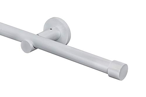 Gardineum Gardinenstange Ø 20 mm "Cap", 1-Lauf, weiß (ohne Ringe) mit Kombiträger-2.00 m von Gardineum