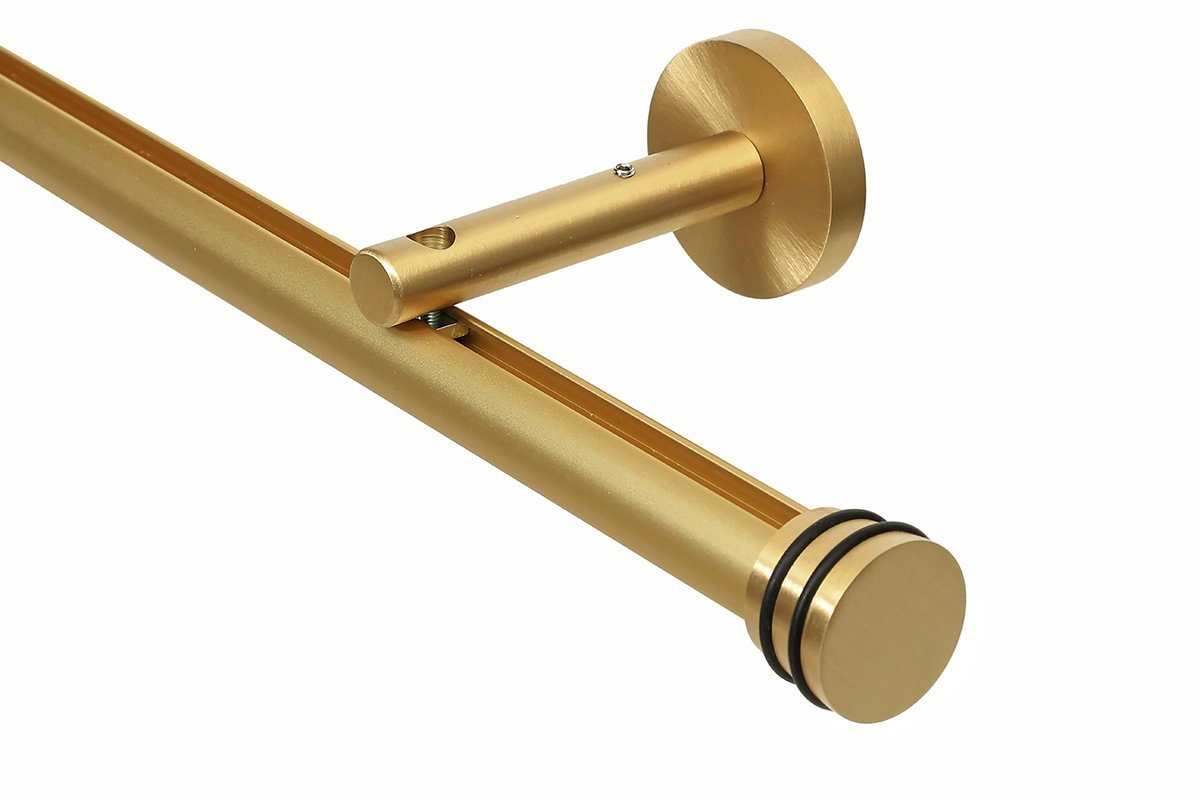 Gardineum Innenlaufschiene 20 mm Innenlaufschiene, 1-lfg., Messing matt, ab 2m mittig geteilt von Gardineum