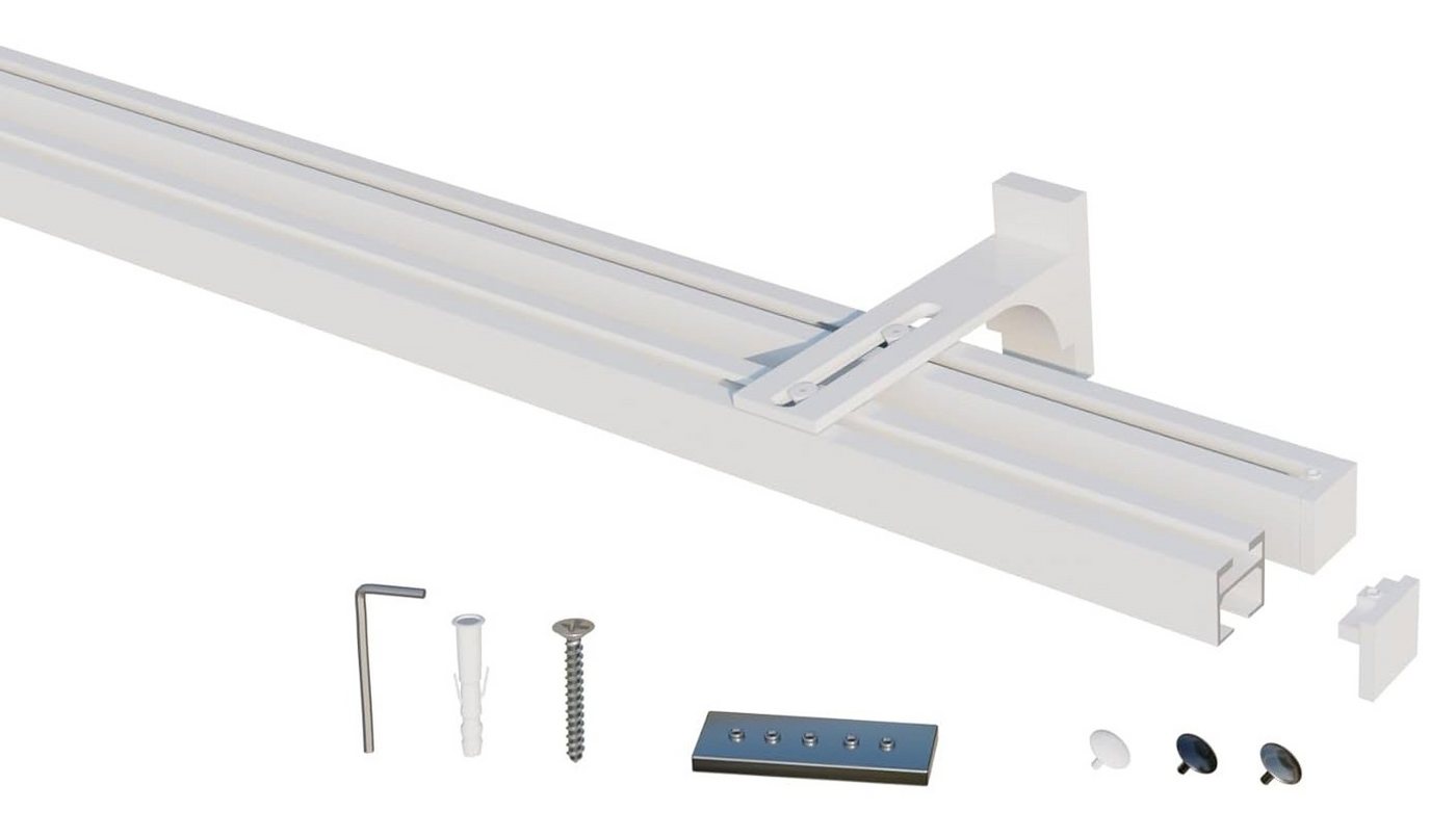 Gardineum Innenlaufschiene Eckige Innenlaufstange/ Gardinenstange 20x20mm mit Wandhalterung-2lfg Gardineum Innenlaufschiene Eckige Innenlaufstange/ Gardinenstange 20x20mm mit Wandhalterung-2lfg von Gardineum