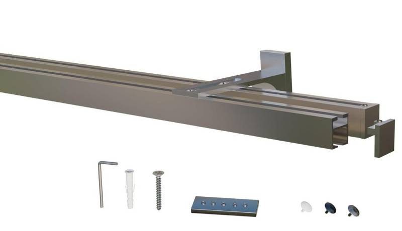 Gardineum Innenlaufschiene Eckige Innenlaufstange/ Gardinenstange 20x20mm mit Wandhalterung-2lfg Gardineum Innenlaufschiene Eckige Innenlaufstange/ Gardinenstange 20x20mm mit Wandhalterung-2lfg von Gardineum