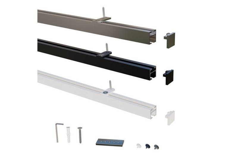 Gardineum Innenlaufschiene eckige Innenlaufstange/ Gardinenstange 20 x 20 mm mit Deckenträger Gardineum Innenlaufschiene eckige Innenlaufstange/ Gardinenstange 20 x 20 mm mit Deckenträger von Gardineum